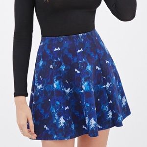 Forever 21 Watercolor Skater Skirt